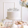 KAKKUKYNTTILÄT HAPPY BIRTHDAY HOPEANVÄRINEN 2,5 CM