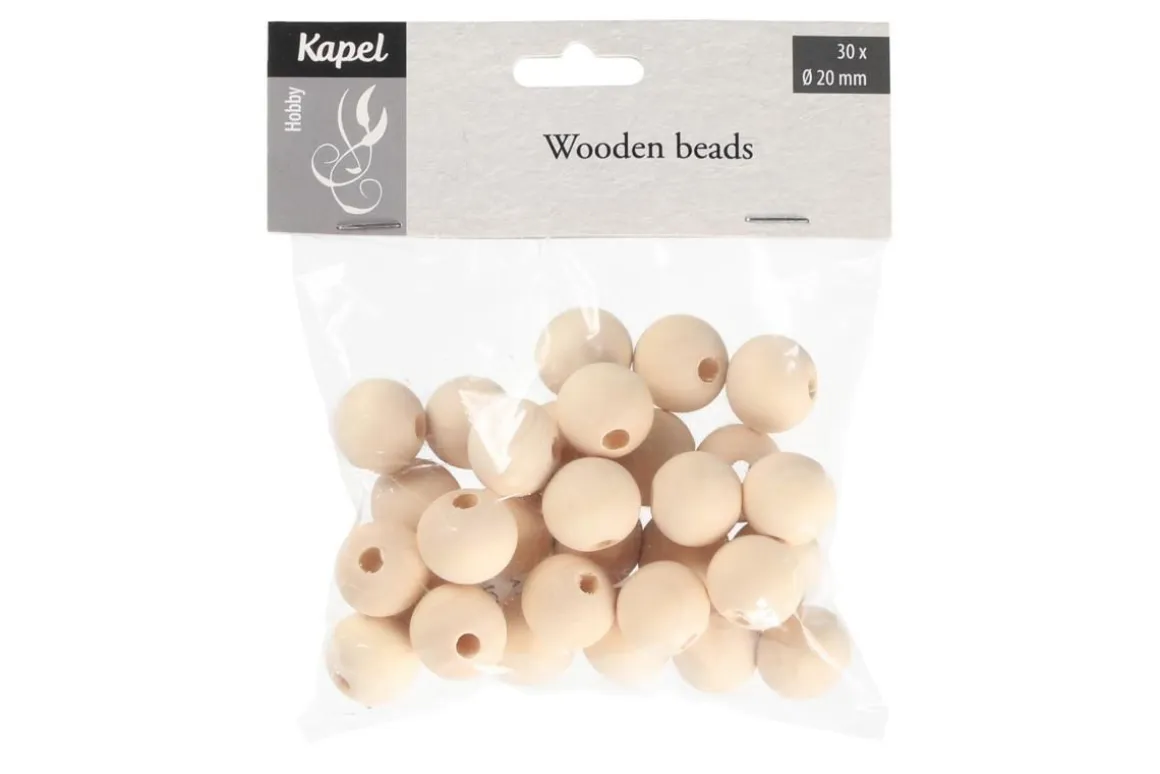 KAPELHOBBY PUUHELMI 20MM 30 KPL NATURAL