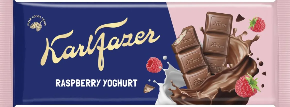 KARL FAZER VADELMAJOGURTTI SUKLAALEVY 100 G