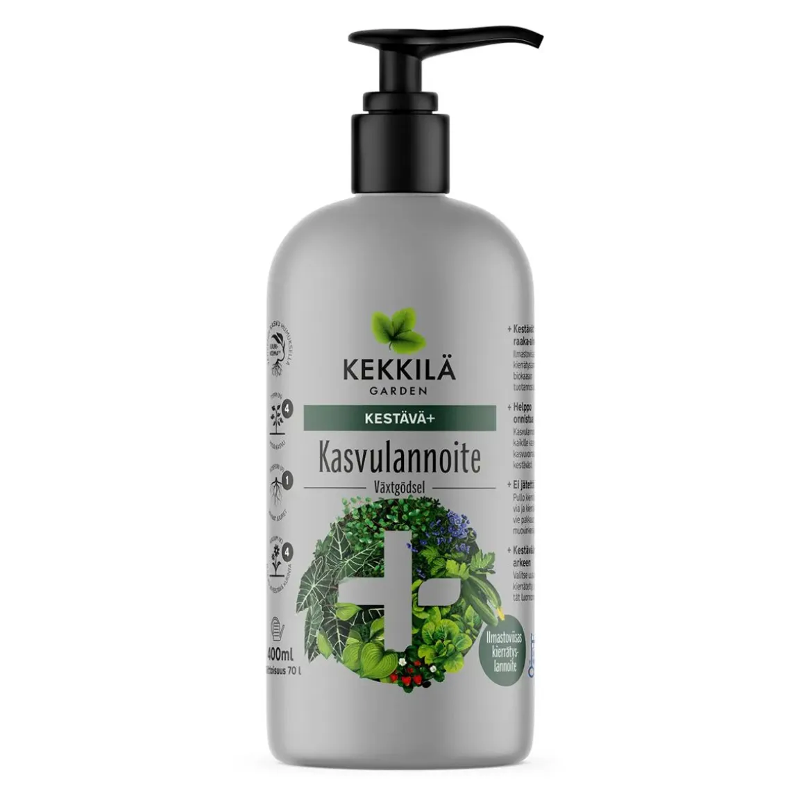 KEKKILÄ KASVULANNOITE KESTÄVÄ+, PUMPPUPULLO 400 ML