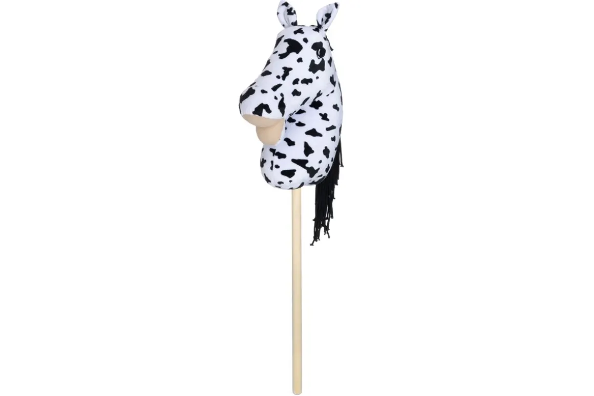KEPPIHEVONEN 75 CM VALKOINEN MUSTILLA PILKUILLA