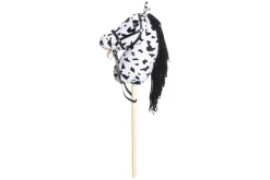KEPPIHEVONEN 75 CM VALKOINEN MUSTILLA PILKUILLA