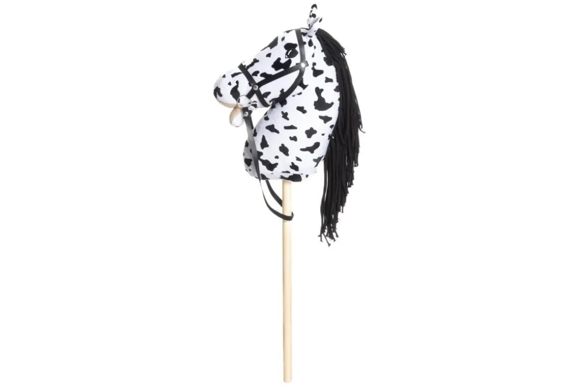 KEPPIHEVONEN 75 CM VALKOINEN MUSTILLA PILKUILLA