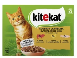 KITEKAT VEIJARIN VALITUT HYYTELÖLAJITELMA 12*85G 1,02 KG