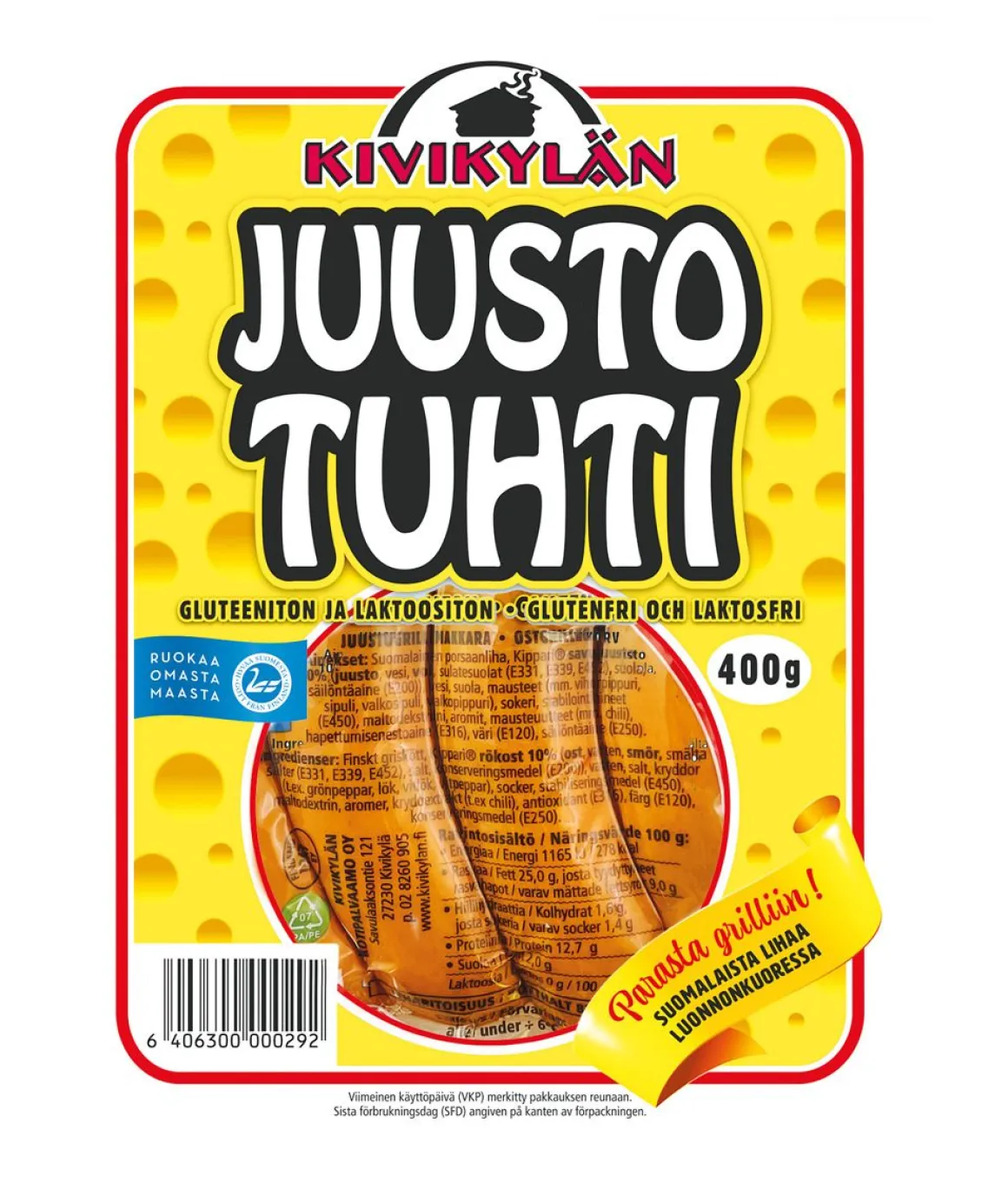 KIVIKYLÄN JUUSTO TUHTI MAKKARA 400 G
