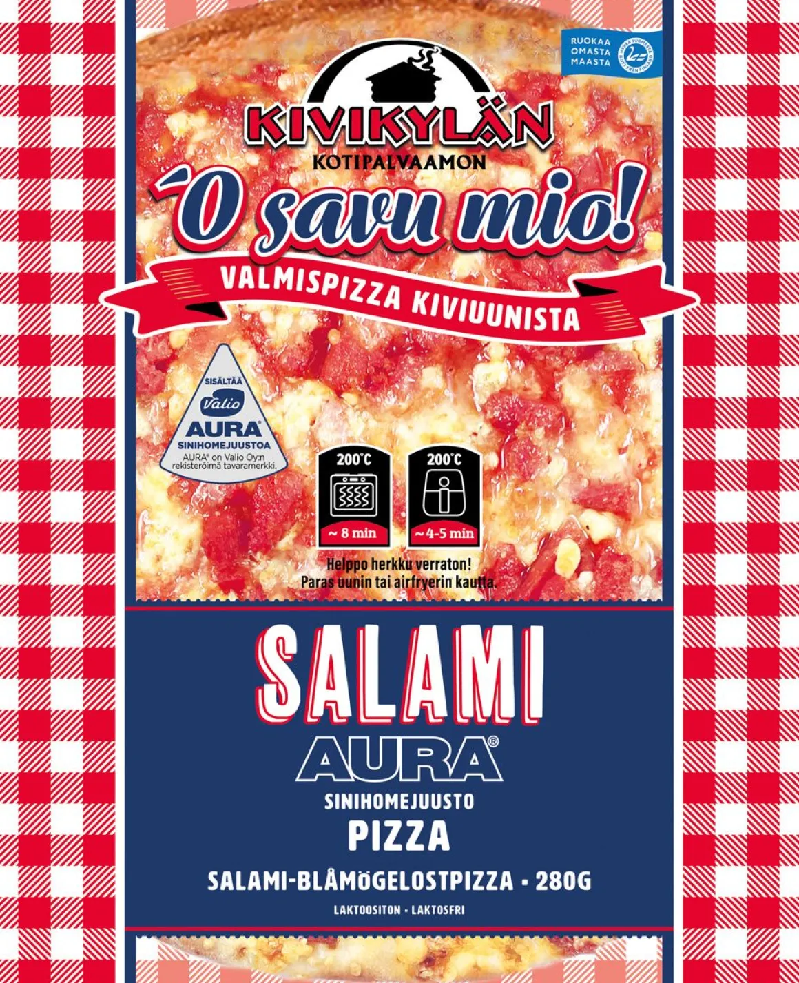 KIVIKYLÄN SALAMI-AURAJUUSTOPIZZA 280 G