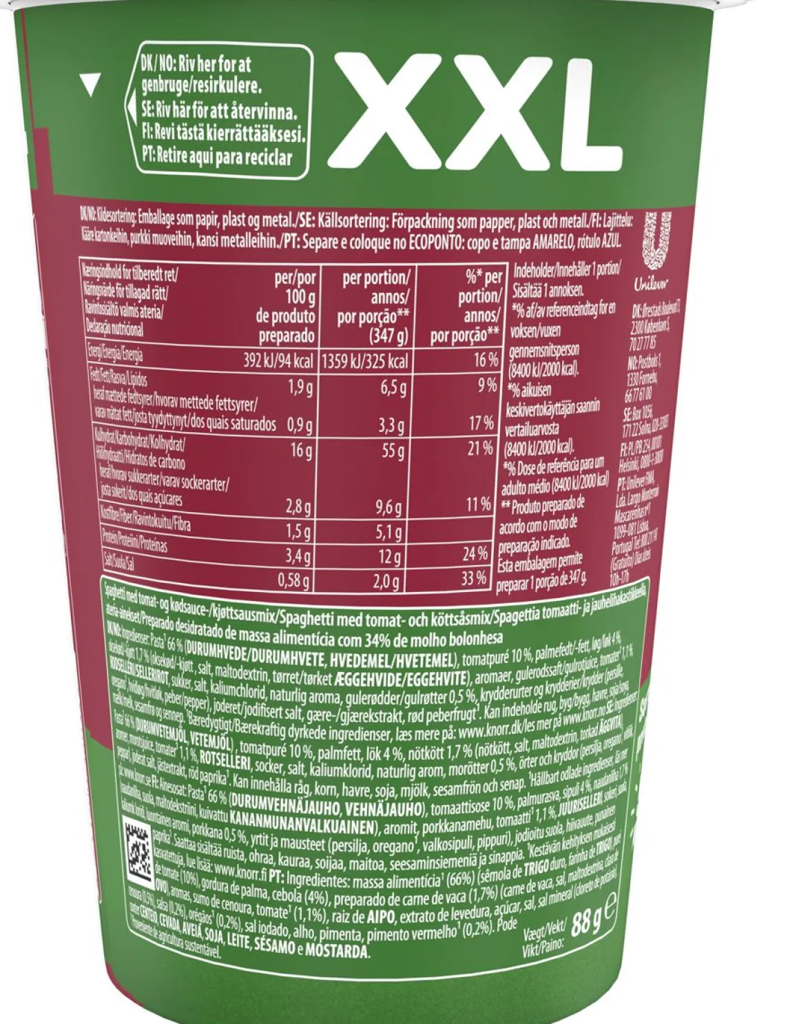 KNORR SNACK POT BIG BOLOGNESE 88 G