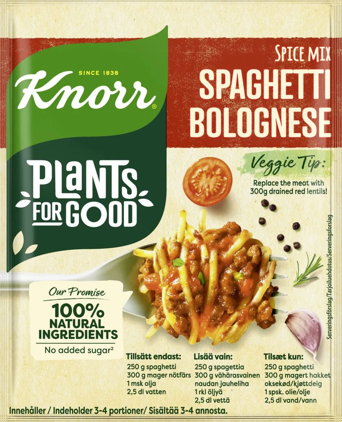 KNORR SPAGHETTI BOLOGNESE ATERIA-AINES 38 G