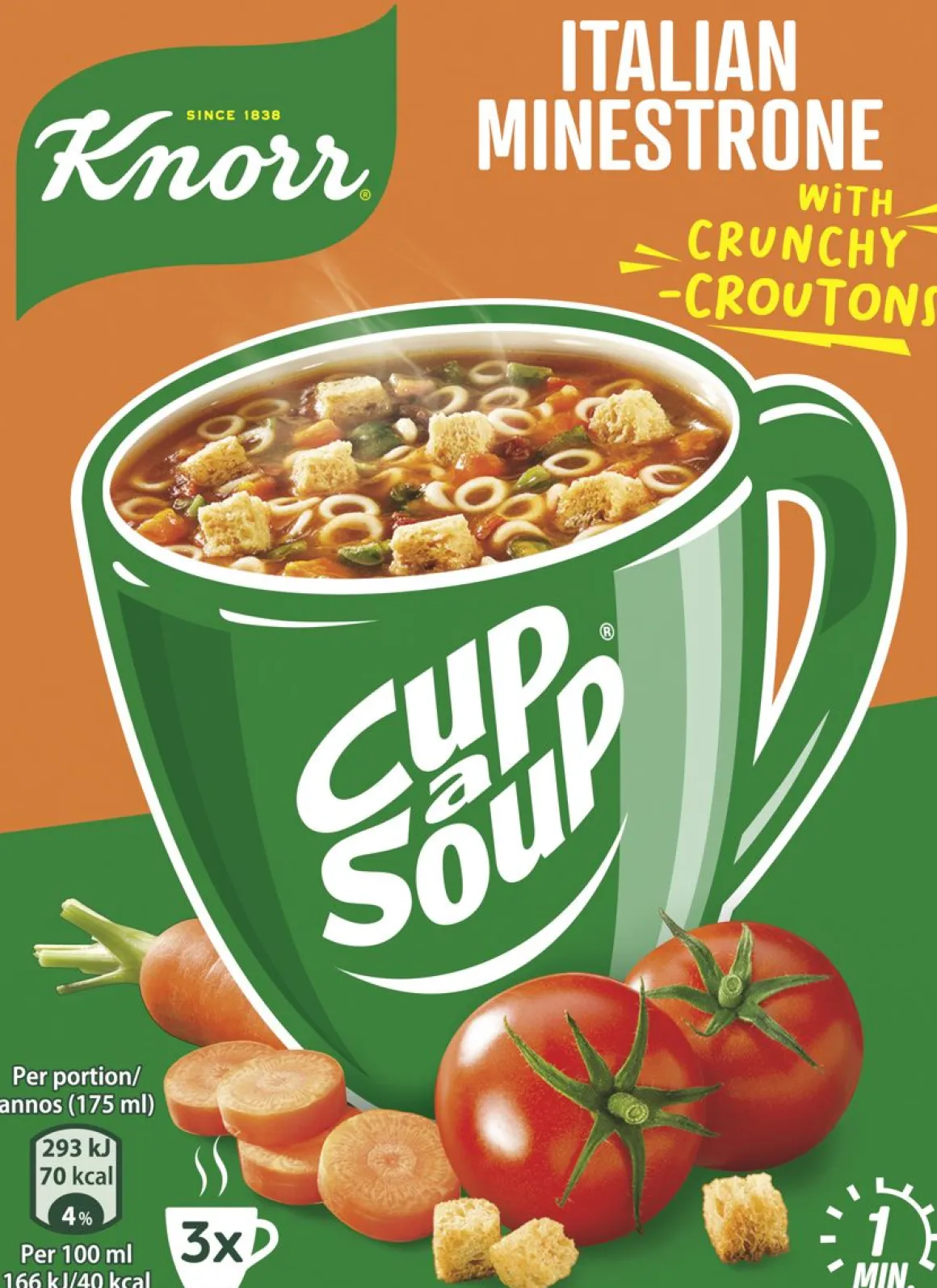 KNORR CUP A SOUP MINESTRONEKEITTO 3 PACK 57 G