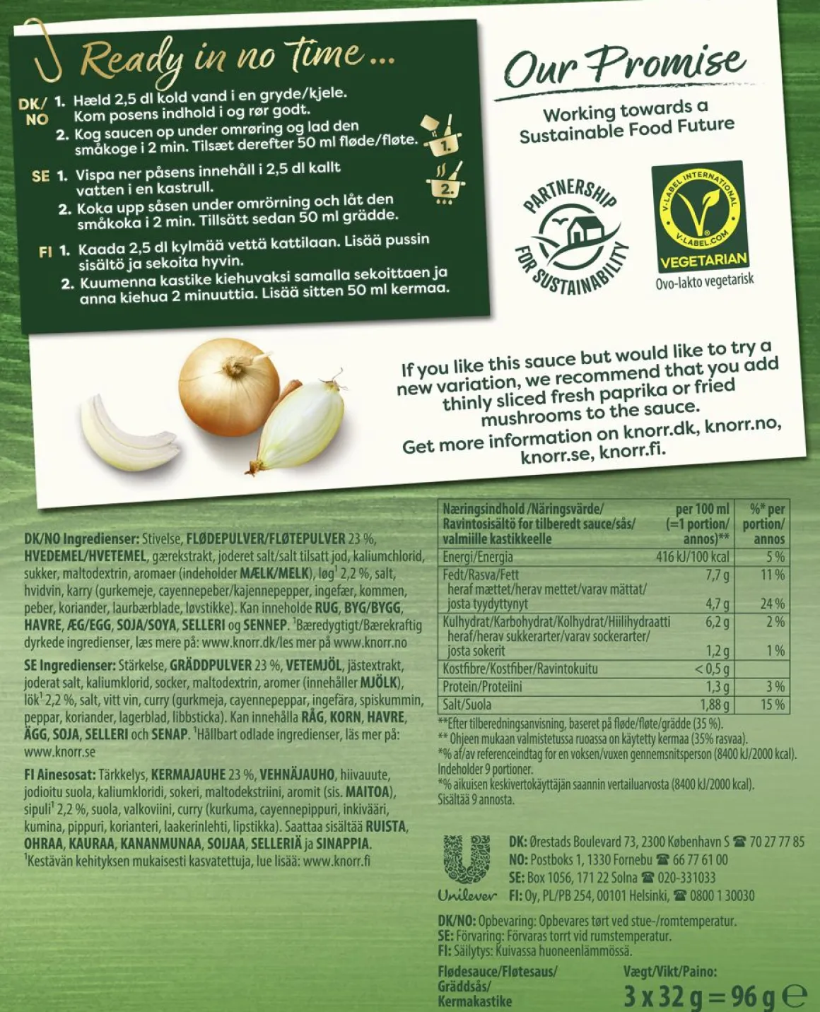 KNORR KASTIKEAINES KERMAKASTIKE 3 X 32 G 96 G