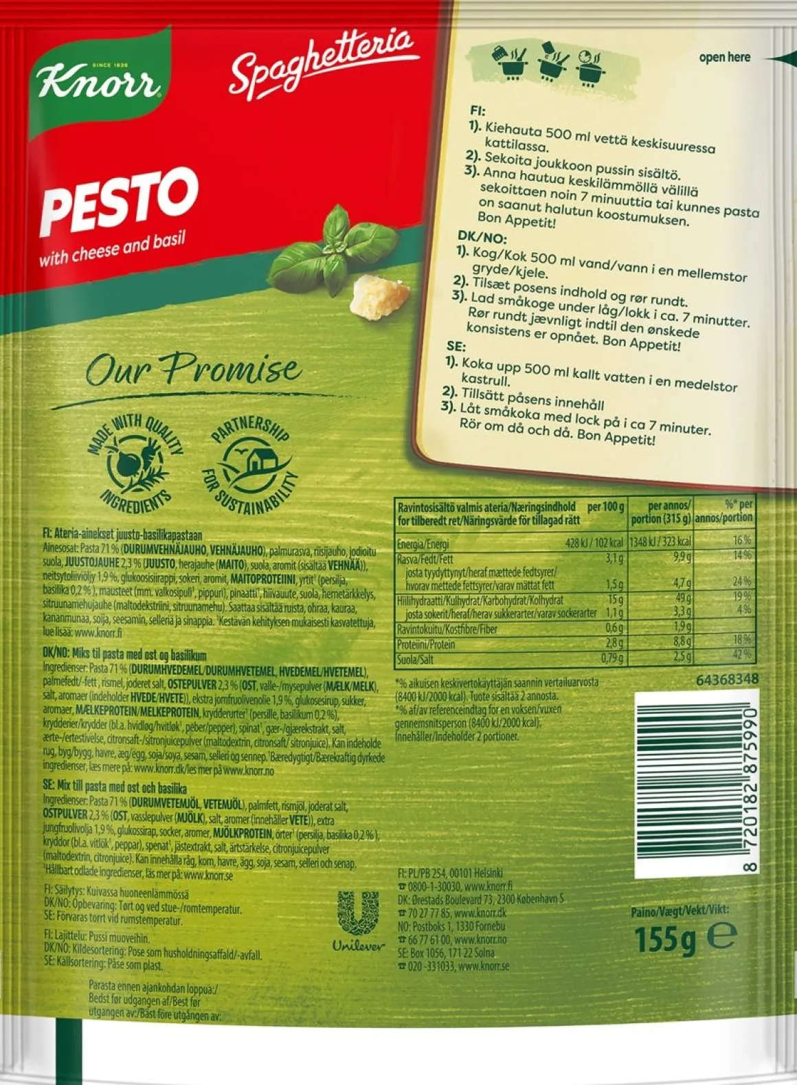 KNORR SEKADS SPAGHETTERIA PASTA-ATERIA 4VAR 209KPL