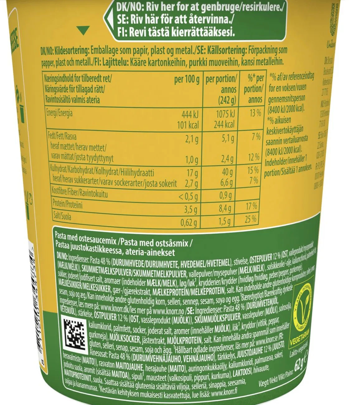 KNORR SNACK POT MAC&CHEESE 62 G