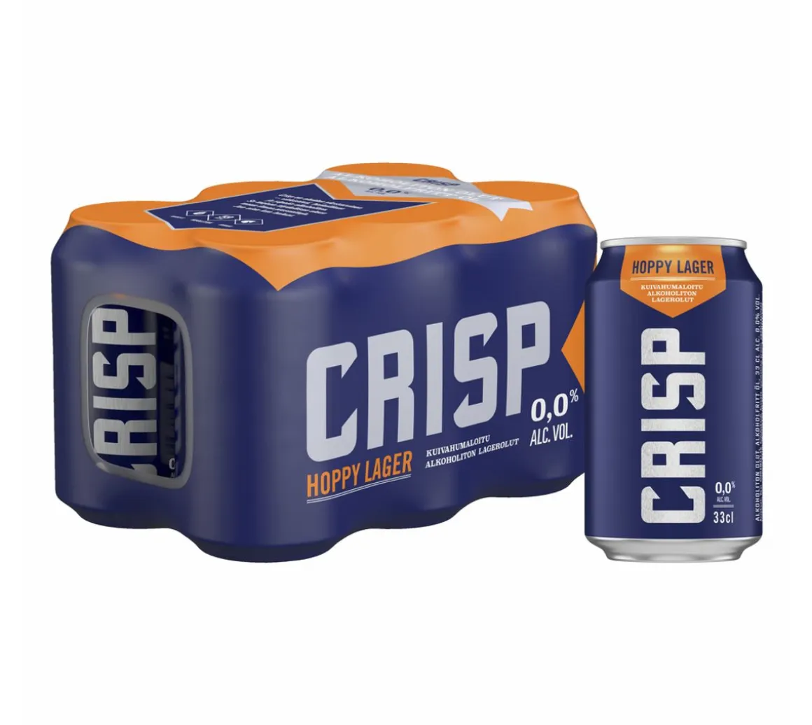 KOFF CRISP HOPPY LAGER 0% 0,33 TLK 6-PACK 1,98 L