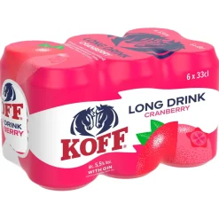 KOFF LONG DRINK 5,5% CRANBERRY 0,33 TLK 6-PACK 1,98 L