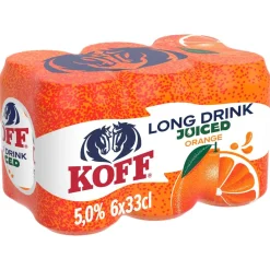 KOFF LONG DRINK 5% JUICED ORANGE 0,33 TLK 6-PACK 1,98 L