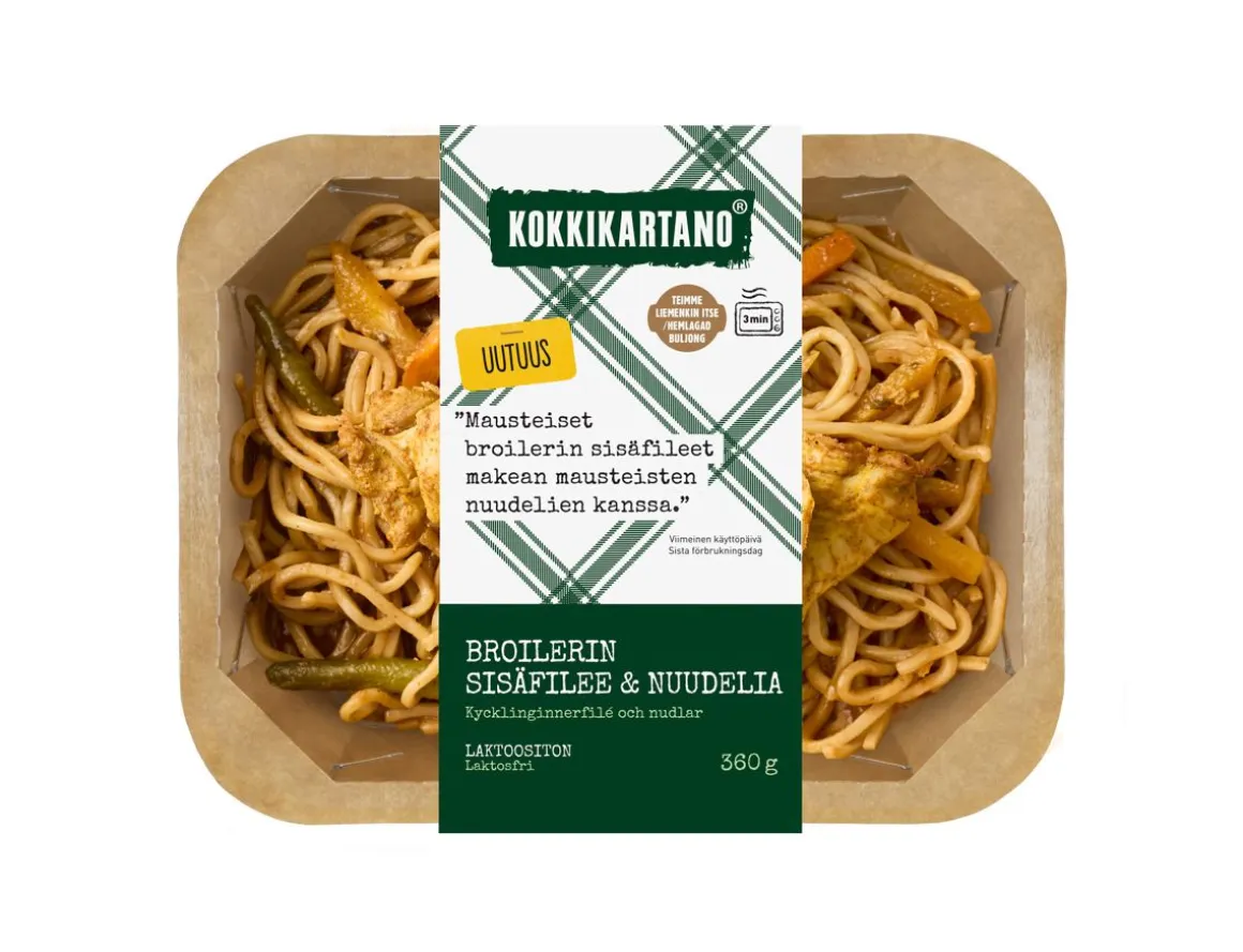 KOKKIKARTANO BROILERIN SISÄFILEE JA NUUDELIA 360 G