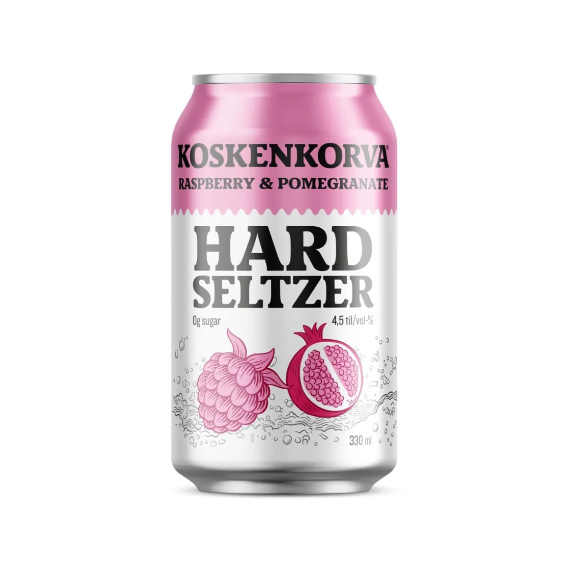 KOSKENKORVA HARD SELTZER 4,5% RASPBERRY & POMEGRANATE TLK 330 ML