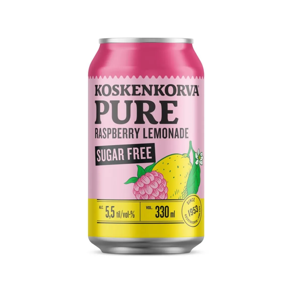 KOSKENKORVA PURE 5,5% RASPBERRY LEMONADE SUGARFREE TLK 330 ML