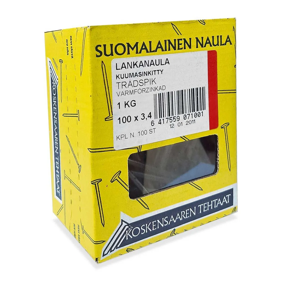 KOSKENSAAREN LANKANAULA KUUMASINKITTY 3,4X100MM 5 KG