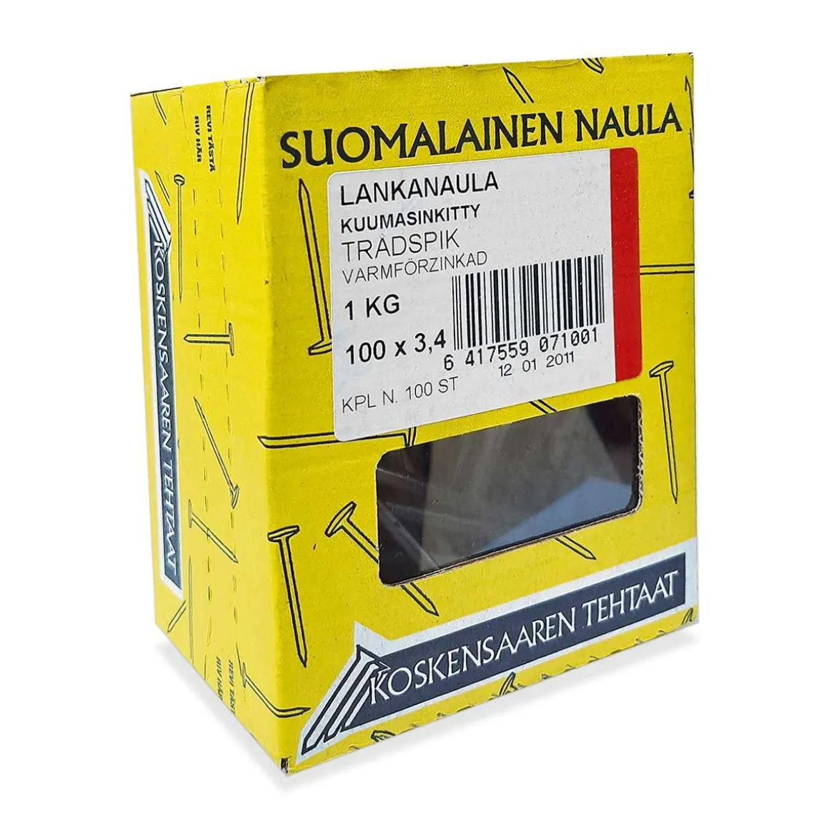 KOSKENSAAREN LANKANAULA KUUMASINKITTY 3,4X100MM 5 KG