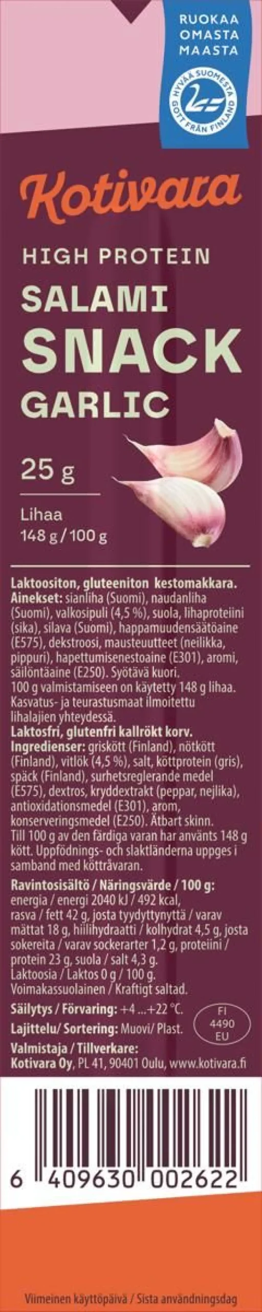 KOTIVARA SALAMI SNACK GARLIC 25 G