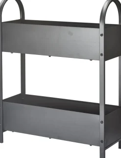 KUKKALAATIKKO 60X22.5XH75CM METALLIA TUMMAN HARMAA