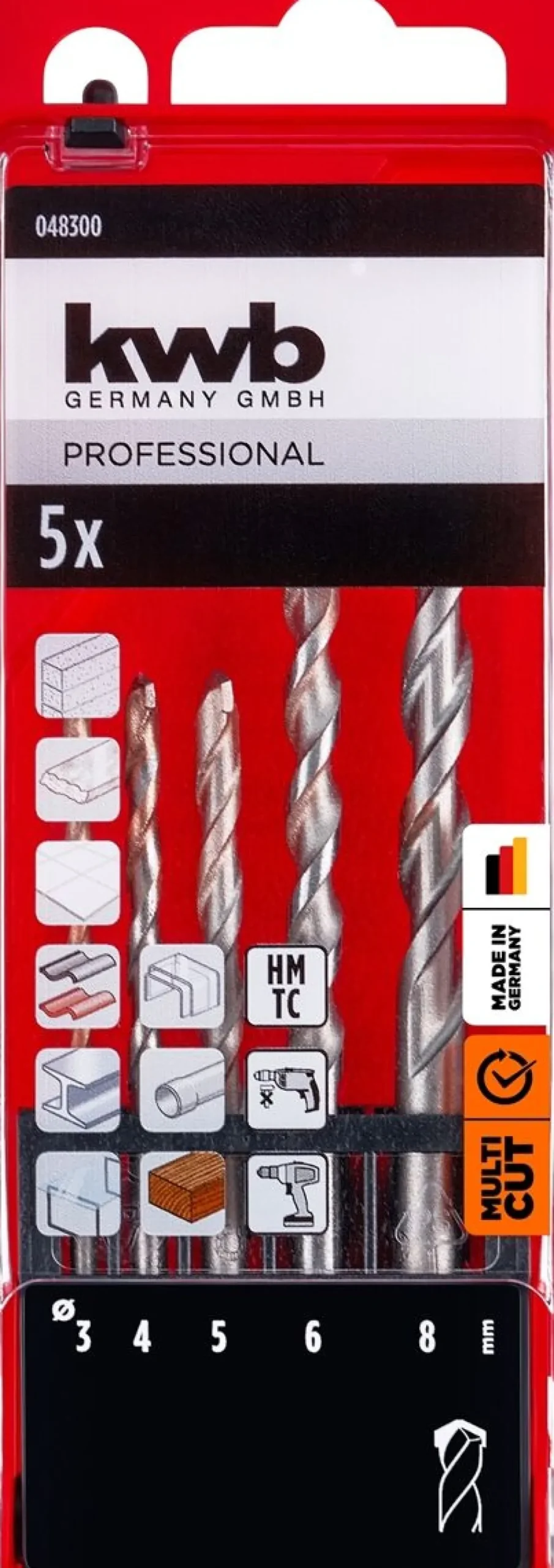 KWB EASY CUT PORANTERÄSARJA 3-8 MM LAATIKKO 5 KPL