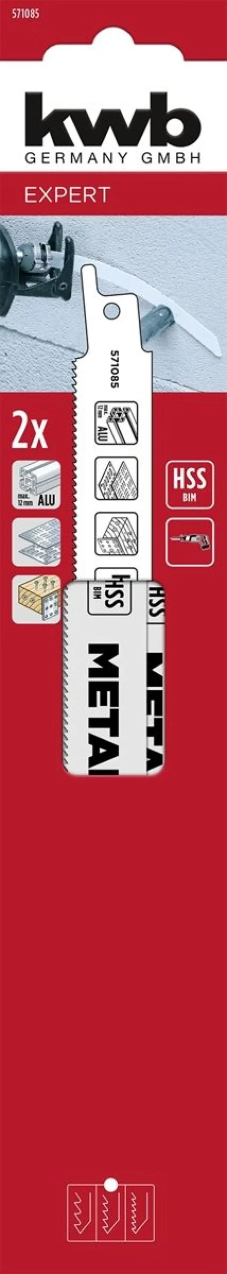 KWB PUUKKOSAHANTERÄ METALLILLE 2 KPL 229 MM