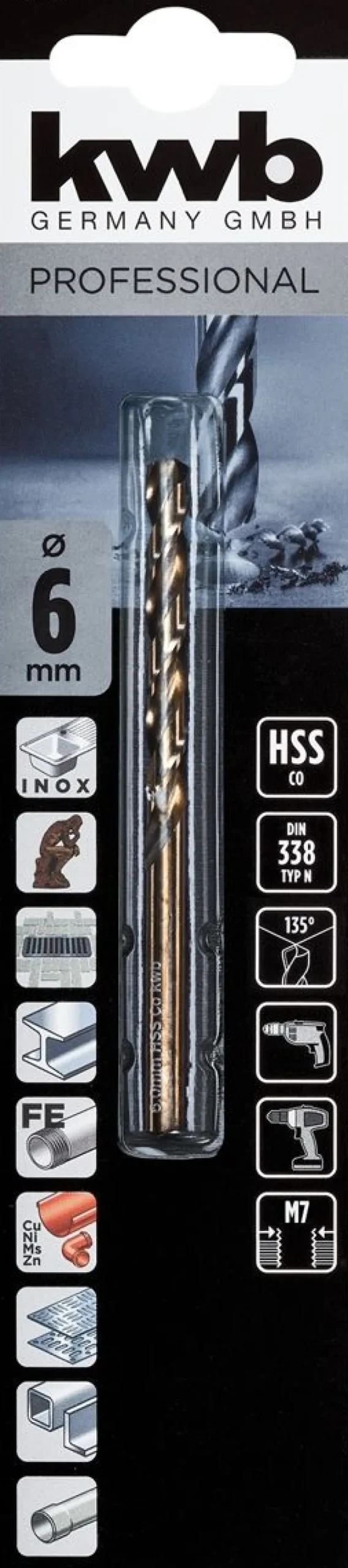 KWB HSS-CO METALLIPORANTERÄ 6,0 MM