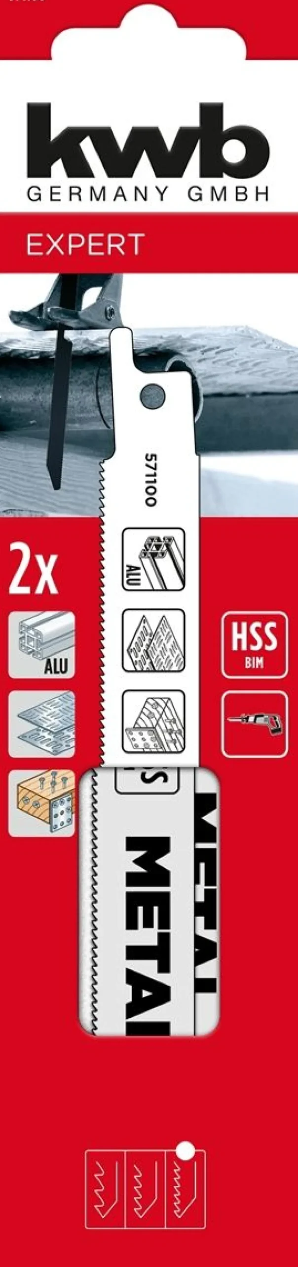KWB PUUKKOSAHANTERÄ METALLILLE 2 KPL 152 MM