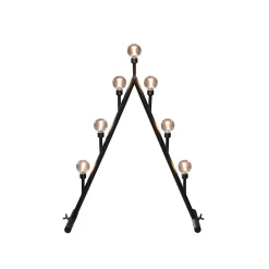 KYNTTELIKKÖ MUSTA METALLINEN 7 LAMPPUA, AMBER LED, IP20. MUUNTA