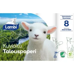 LAMBI TALOUSPYYHE KUVIOITU 8RL 8 KPL