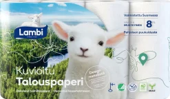 LAMBI TALOUSPYYHE KUVIOITU 8RL 8 KPL