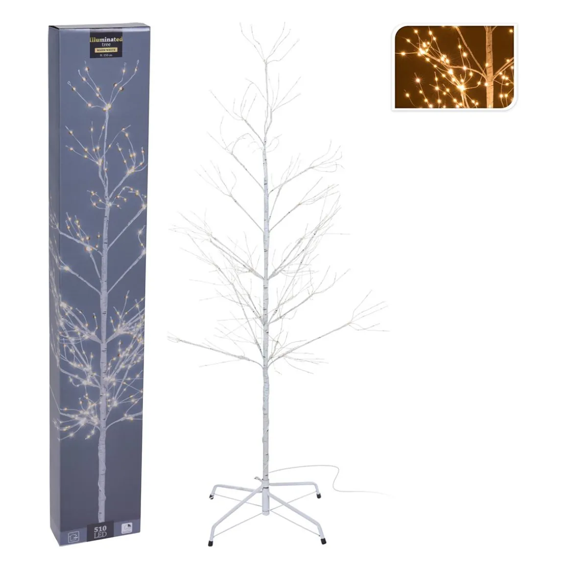 LED 510 PUU 150CM AJASTIMELLA LÄMMIN VALKOINEN
