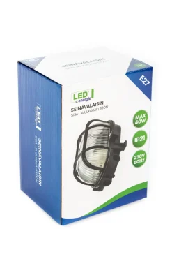 LED ENERGIE LAIVAVALAISIN E27 MAX 40W MUSTA KEHYS JA RISTIKKO
