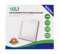 LED ENERGIE PANEELIVALAISIN LED 12W, 900LM, UPPO, 3CCT+HIMMENNE