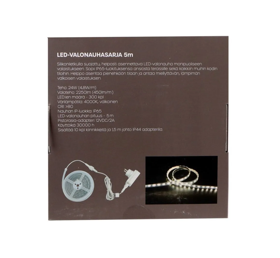 LED ENERGIE VALONAUHASARJA 5M 24W 2250LM 4000K IP44/IP65