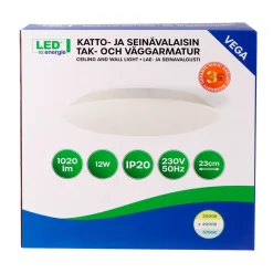 LED ENERGIE KATTOVALAISIN VEGA 12W 1020LM 4000K Ø230MM IP20