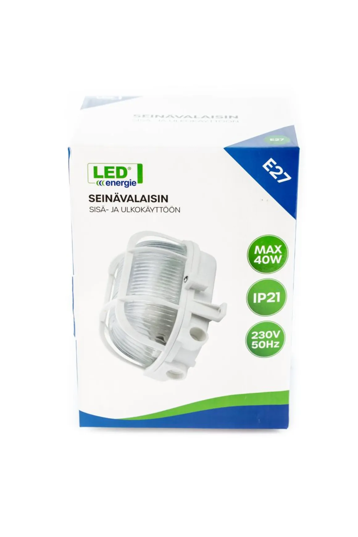 LED ENERGIE LAIVAVALAISIN E27 MAX 40W VALKOINEN KEHYS JA RISTIKKO