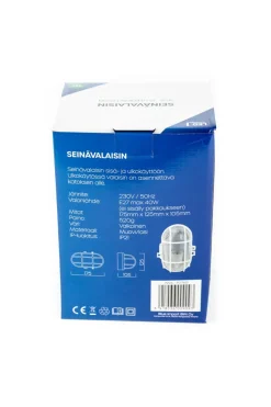LED ENERGIE LAIVAVALAISIN E27 MAX 40W VALKOINEN KEHYS JA RISTIKKO