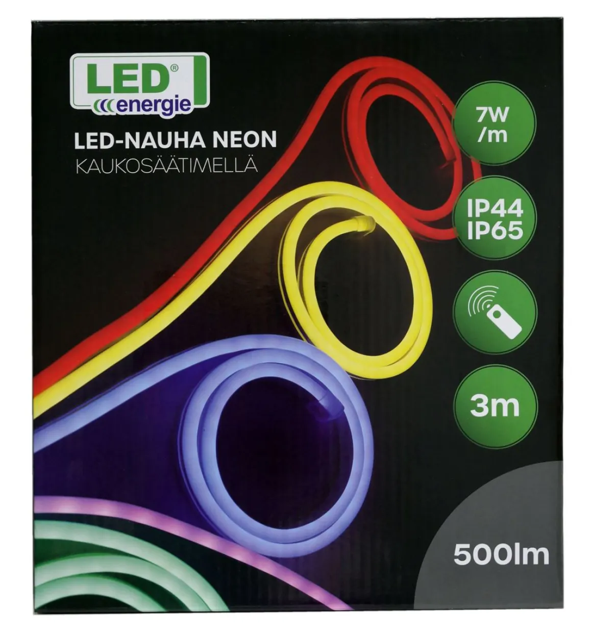 LED ENERGIE LED-NAUHA NEON 3M KAUKOSÄÄTIMELLÄ IP44/IP65 RGB+WW
