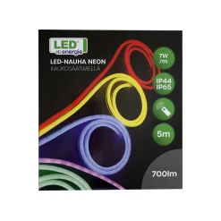 LED ENERGIE LED-NAUHA NEON 5M KAUKOSÄÄTIMELLÄ IP44/IP65 RGB+WW