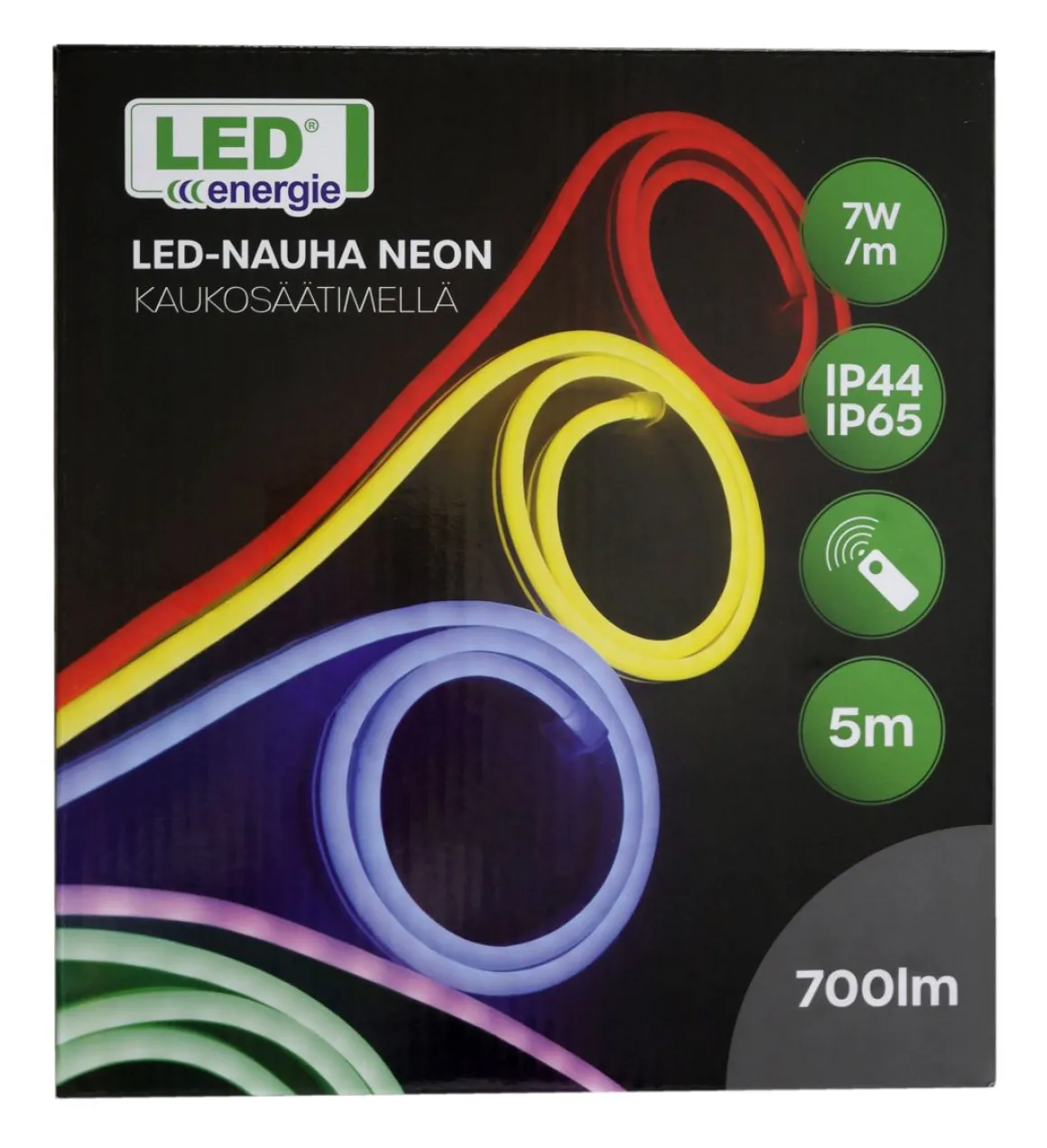 LED ENERGIE LED-NAUHA NEON 5M KAUKOSÄÄTIMELLÄ IP44/IP65 RGB+WW