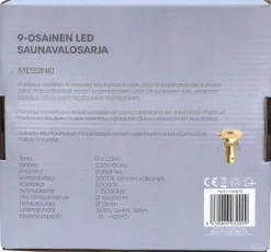 LED ENERGIE LED SAUNAVALOSARJA 9-OSAINEN, MESSINKI (TEFLON)