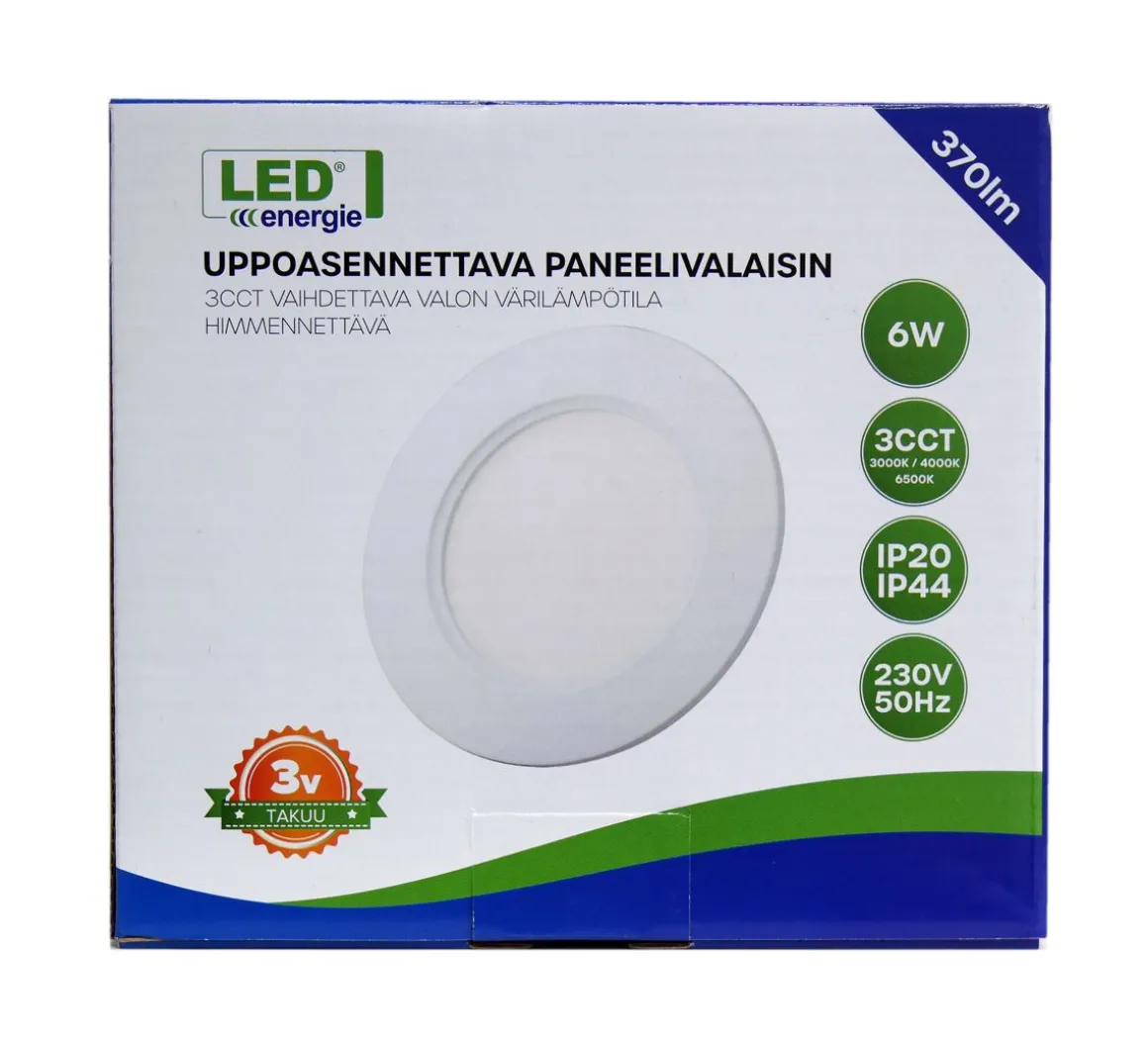 LED ENERGIE PANEELIVALAISIN LED 6W, 370LM, UPPO, 3CCT+HIMMENNET