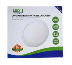 LED ENERGIE PANEELIVALAISIN LED 20W, 1400LM, UPPO, 3CCT+HIMMENN