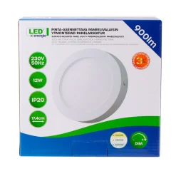 LED ENERGIE PANEELIVALAISIN LED 12W, 900LM, PINTA, 3CCT+HIMMENN