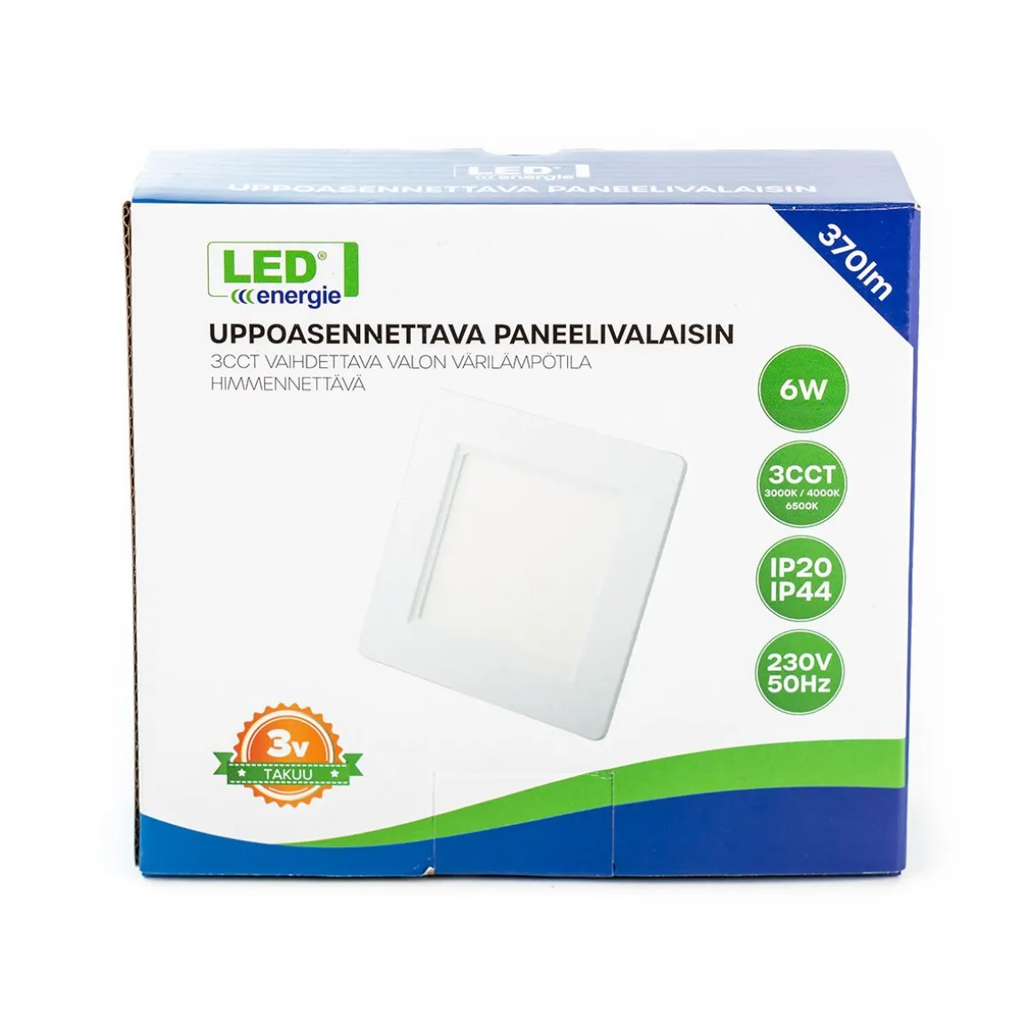 LED ENERGIE PANEELIVALAISIN LED 6W, 370LM, UPPO, 3CCT+HIMMENNET