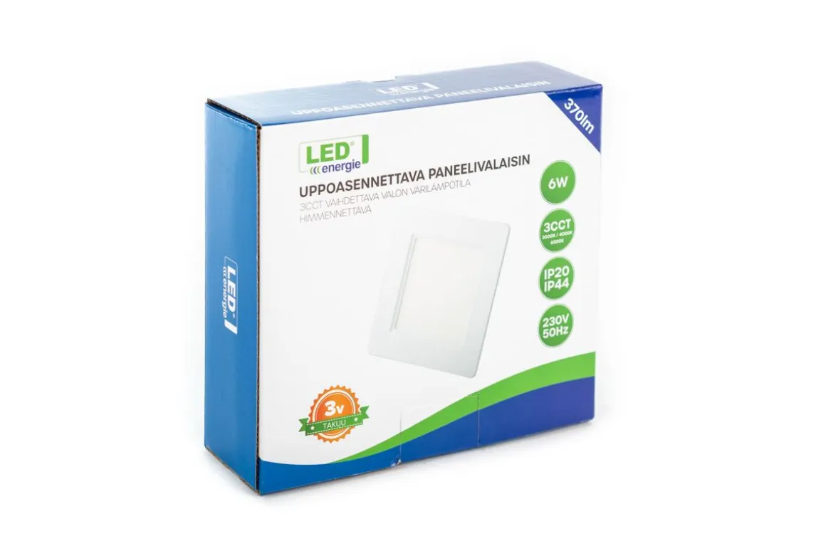 LED ENERGIE PANEELIVALAISIN LED 6W, 370LM, UPPO, 3CCT+HIMMENNET