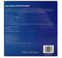LED ENERGIE SEINÄ-/KATTOVALAISIN IP44 1550LM 18W 4000K, VALKOINEN